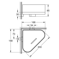 Grohe Selection Porte-savon d&apos;angle avec support, Hard graphite (41038A00)