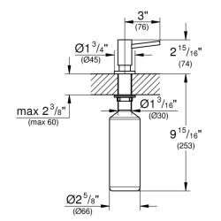 Grohe Cosmopolitan Distributeur de savon liquide avec pompe et réservoir 500ml, Hard Graphite (40535A00)