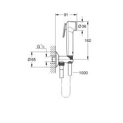  Tempesta-F Trigger Spray 30 Ensemble avec robinet d&apos;arrêt 1 jet, chromé (26358000)