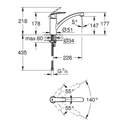 Grohe Start Mitigeur monocommande Evier (32441DC1)