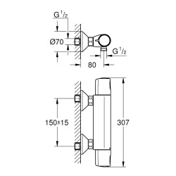 Precision Trend mitigeur thermostatique douche (34229002)  Precision Trend mitigeur thermostatique douche (34229002)