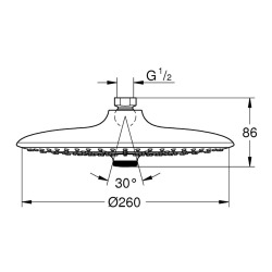  Vitalio Joy 260 Douche de tête avec rotule réglable, Chrome (26462000)