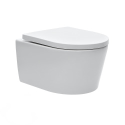 Pack WC suspendu complet Geberit Duofix autoportant, WC Swiss Aqua Technologies Brevis, abattant SoftClose, plaque blanche