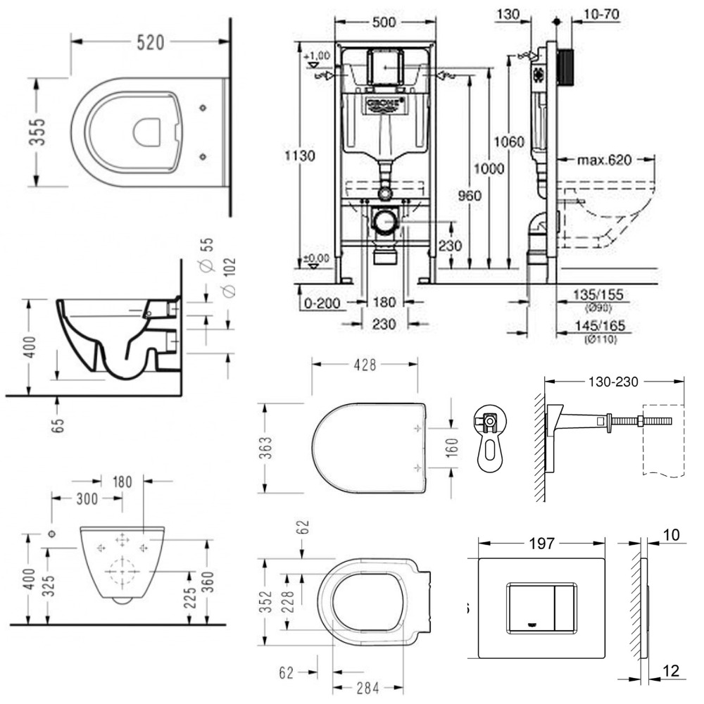 PACK WC SUSPENDU A/BATI COMPACT 55721108 – Disconord