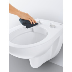 Pack WC Bati-support Geberit Duofix + WC Grohe Bau Ceramic + Abattant softclose + Plaque blanche (BauGeb3)