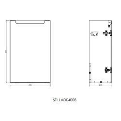 Naturel Meuble de salle de bain avec lavabo en céramique, Stilla, 39x60x22 cm blanc (STILLAD04008U)