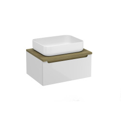 Naturel Meuble de salle de bain sous lavabo Naturel Stilla 60x30x45 cm blanc (STILLAD06007DBK)