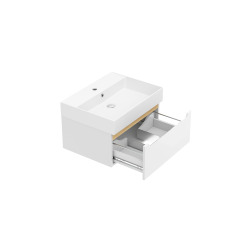 Meuble de salle de bain avec lavabo Naturel Stilla 60x30x45 cm blanc (STILLAD06007U2)