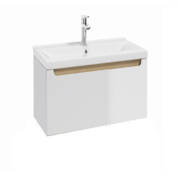 Naturel Meuble de salle de bain avec lavabo Naturel Stilla 60x30x45 cm blanc (STILLAD06007U3)