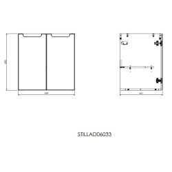 Naturel Meuble de salle de bain sous lavabo Naturel Stilla 60x60x45 cm blanc (STILLAD06033DC)