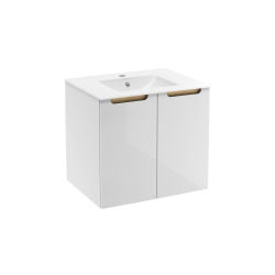 Naturel Meuble de salle de bain avec lavabo Naturel Stilla 60x60x45 cm blanc (STILLAD06033U1)