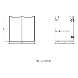 Naturel Meuble de salle de bain avec lavabo Naturel Stilla 60x60x45 cm blanc (STILLAD06033U2)