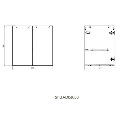 Naturel Meuble de salle de bain avec lavabo Naturel Stilla 60x60x45 cm blanc (STILLAD06033U3)