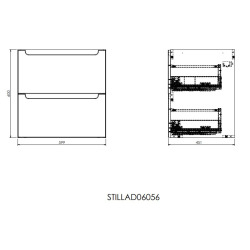 Naturel Meuble de salle de bain sous lavabo Naturel Stilla 60x60x45 cm blanc (STILLAD06056DBK)