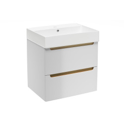 Naturel Meuble de salle de bain avec lavabo Naturel Stilla 60x60x45 cm blanc (STILLAD06056U2)