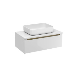 Naturel Meuble de salle de bain sous lavabo Naturel Stilla 80x30x45 cm blanc (STILLAD08005DBI)