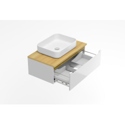 Meuble de salle de bain sous lavabo Naturel Stilla 80x30x45 cm blanc (STILLAD08005DBK)