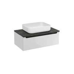 Naturel Meuble de salle de bain sous lavabo Naturel Stilla 80x30x45 cm blanc (STILLAD08005DC)