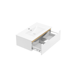  Meuble de salle de bain avec lavabo Naturel Stilla 80x30x45 cm blanc (STILLAD08005U1)