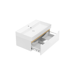 Meuble de salle de bain avec lavabo Naturel Stilla 80x30x45 cm blanc (STILLAD08005U2)
