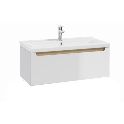 Naturel Meuble de salle de bain avec lavabo Naturel Stilla 80x30x45 cm blanc (STILLAD08005U3)