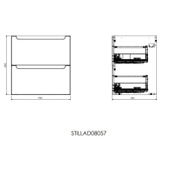 Meuble de salle de bain sous lavabo Naturel Stilla 80x60x45 cm blanc (STILLAD08057DBK)