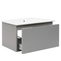  Meuble et vasque salle de bain strié Savona 98x43x44,8 cm gris mat (SAVONA100GM)