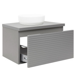  Meuble sous lavabo salle de bain Naturel Savona 98x43x44,8 cm gris mat (SAVONA100GMD)