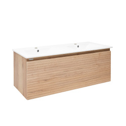 Naturel Meuble de salle de bain avec vasque Naturel Savona 118x43x44,8 cm chêne halifax mat (SAVONA120DH)