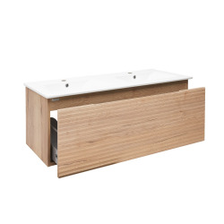  Meuble de salle de bain avec vasque Naturel Savona 118x43x44,8 cm chêne halifax mat (SAVONA120DH)