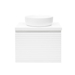 Meuble de salle de bain sous lavabo Naturel Savona 58x43x44,8 cm blanc brillant (SAVONA60BID)
