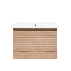 Naturel Meuble de salle de bain avec vasque Naturel Savona 58x43x44,8 cm chêne halifax mat (SAVONA60DH)
