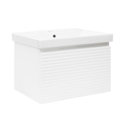 Naturel Meuble de salle de bain avec lavabo Naturel Savona 78x43x44,8 cm blanc brillant (SAVONA80BIU1)