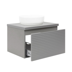 Meuble de salle de bain sous lavabo Naturel Savona 78x43x44,8 cm gris mat (SAVONA80GMD)