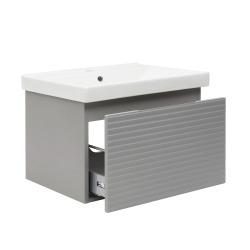 Meuble de salle de bain avec vasque Naturel Savona 78x43x44,8 cm gris mat (SAVONA80GMU1)