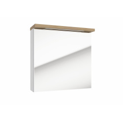 Armoire de toilette avec miroir, éclairage LED et prise 220V, 60x60x20 cm blanc, SAT Stilla (STILLAE06017)