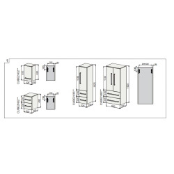 Naturel Meuble de salle de bain haut Naturel Cube Way 35x163x33 cm béton (CUBE2V35BE)