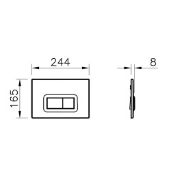 Loop R plaque de déclenchement double touche, chrome (740-0680)