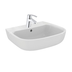 Ensemble Lavabo Twins 60x46cm + Bonde clic-clac + Siphon de lavabo, Chrome  (L51160000-SET)