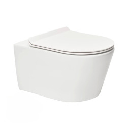 Pack Autoportant Bâti-support Duofix + WC sans bride Infinitio + Abattant softclose + Plaque blanche (InfinitioGebX)