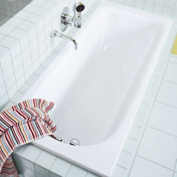 Eurowa 150x70 cm Baignoire rectangulaire en acier émaillé, sans pieds, blanc alpin (119600010001)