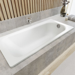 Saniform Plus baignoire rectangulaire avec pieds 170x75 cm acier émaillé, Blanc alpin (112600013001-SET)