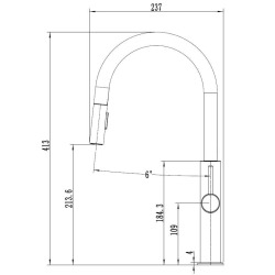  Mitigeur cuisine avec douchette extractible 2 jets, chrome (SATBSD286)