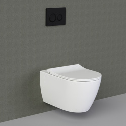 Pack WC Bâti-autoportant Rapid SL + WC sans bride Bello + Abattant softclose avec fixations invisibles + Plaque chrome mat
