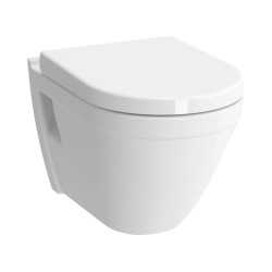 Pack WC Bâti Duofix + Cuvette suspendue Vitra S50 avec bride + Abattant soft close + Plaque blanche (S50Geb3)