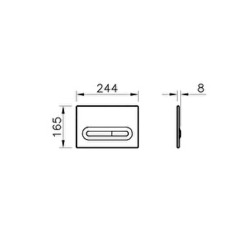  Loop T Plaque de déclenchement double touche, chrome mat (740-0785)