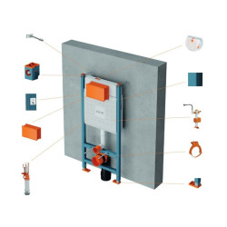 Pack WC Bâti-support V-Fix Core + WC SAT sans bride et fixations invisibles + Plaque Noir mat (V-FixSATrimless-6)  Pack WC Bâti-support V-Fix Core + WC SAT sans bride et fixations invisibles + Plaque Noir mat (V-FixSATrimless-6)