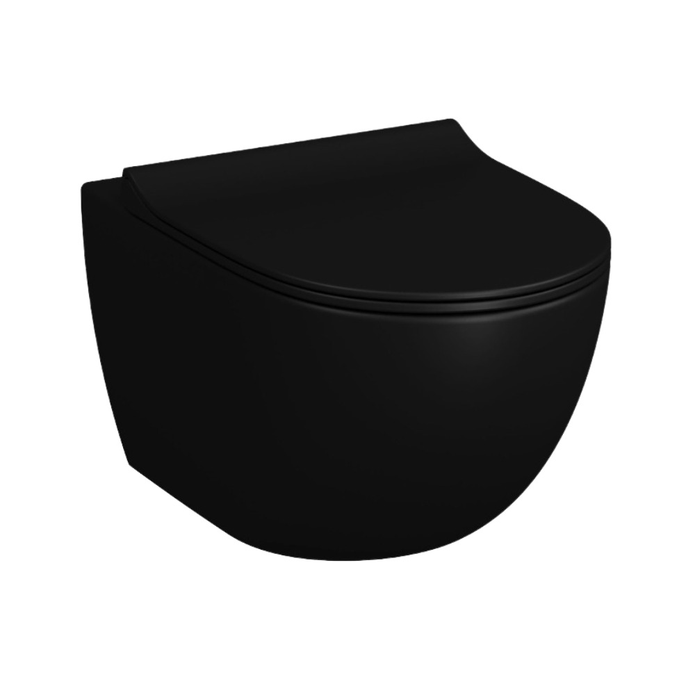 Geberit Pack WC bâti Duofix avec WC suspendu Noir mat et Abattant frein de  chute soft