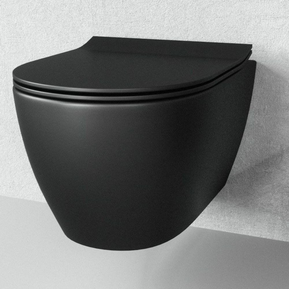Geberit Pack Banio Design wc suspendu noir mat avec touche noire