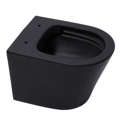 Geberit Pack WC Bati-support Geberit + WC sans bride Swiss Aqua Technologies + Abattant frein de chute + plaque Delta 50 noire mat